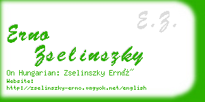 erno zselinszky business card
